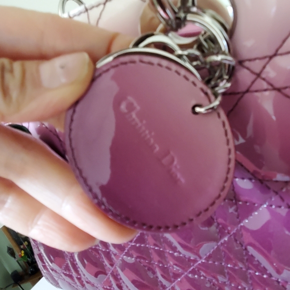 Lady Dior purple white silver hard ware medium bag - Picture 2 of 14